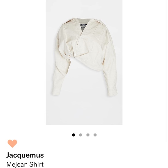 Jacquemus Mejean Cropped Twisted Cotton and Linen-Blend Shirt Neutrals FR40 - Picture 8 of 14